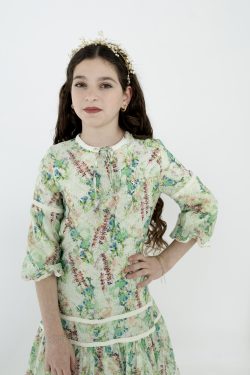 ⁦שמלת קלוש פרחוני ירוק⁩ – תמונה ⁦3⁩