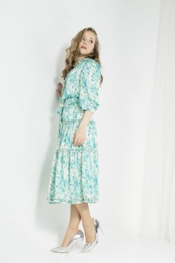 ⁦שמלת קומות טורקיז⁩ – תמונה ⁦3⁩