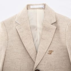 ⁦בלייזר קרם דמוי פשתן⁩ – תמונה ⁦2⁩