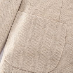 ⁦בלייזר קרם דמוי פשתן⁩ – תמונה ⁦4⁩