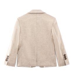 ⁦בלייזר קרם דמוי פשתן⁩ – תמונה ⁦3⁩