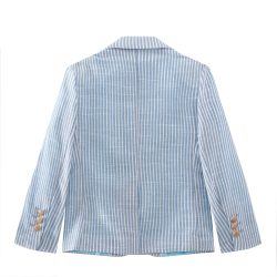 ⁦בלייזר פסים תכלת⁩ – תמונה ⁦3⁩