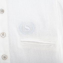 ⁦חולצת דמוי פשתן שרוול קצר⁩ – תמונה ⁦2⁩