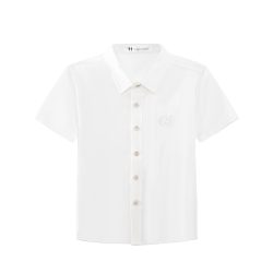 חולצת צווארון לוגו שרוול קצר