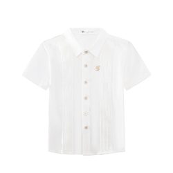 חולצת פס מדוגם שרוול קצר