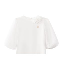 ⁦חצאית פרחונית כתום פוקסיה⁩ – תמונה ⁦4⁩