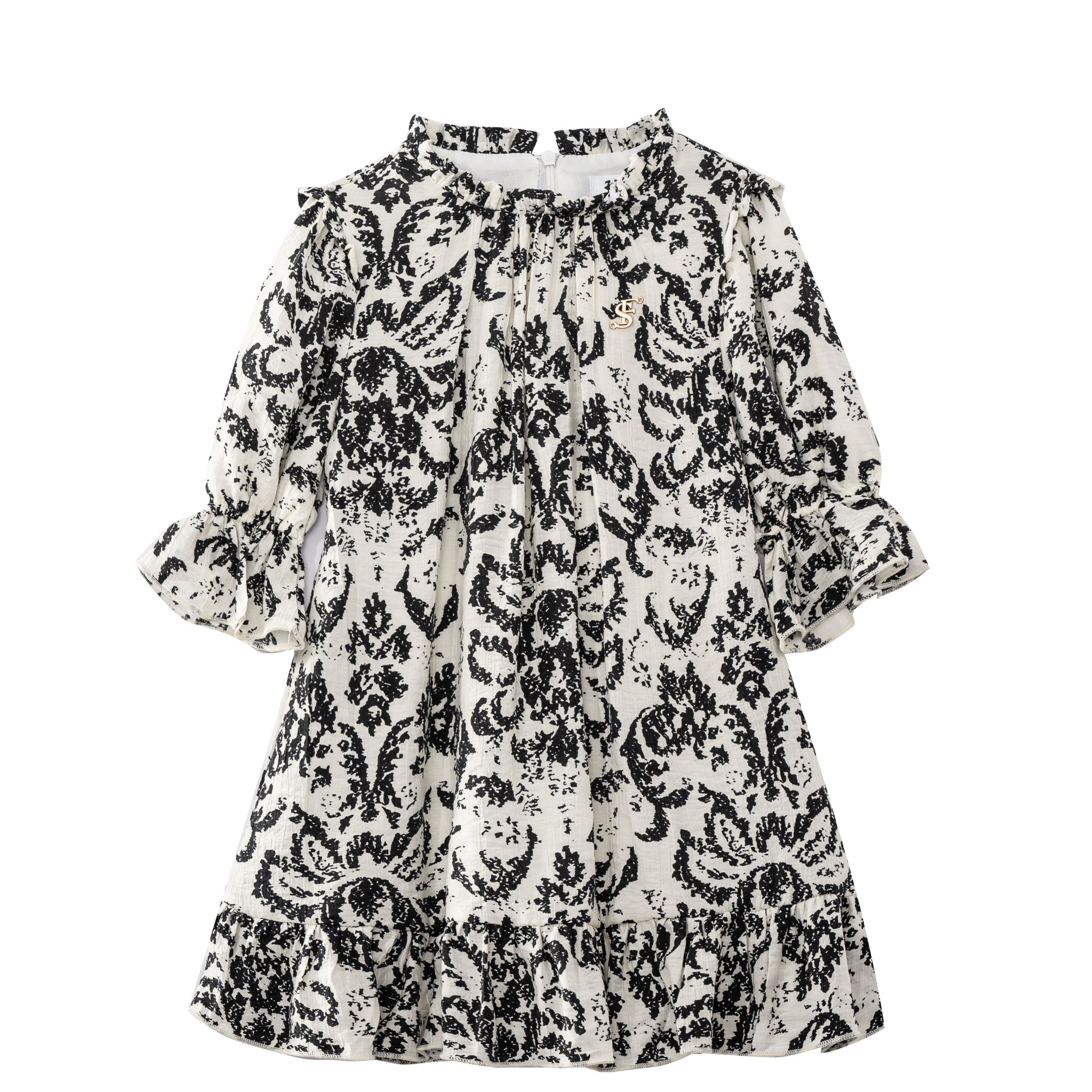 2.2607633 שמלת קלוש שחור לבן – תמונה 1