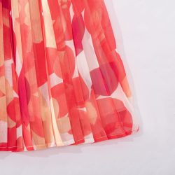 ⁦חצאית פרחונית כתום פוקסיה⁩ – תמונה ⁦2⁩