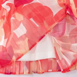 ⁦חצאית פרחונית כתום פוקסיה⁩ – תמונה ⁦3⁩