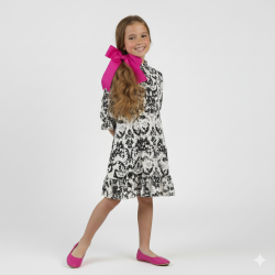 שמלת קלוש שחור לבן