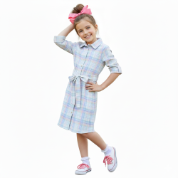 שמלת בייסיק משובץ