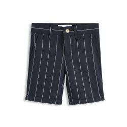 מכנס קצר סקיני פסים כחול
